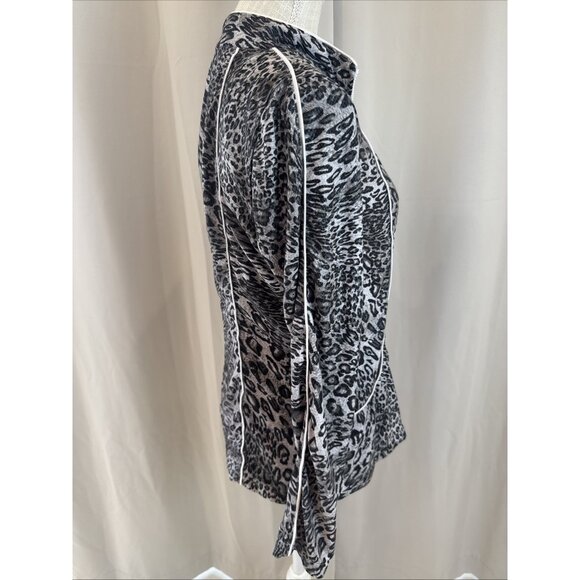 Neiman Marcus Exclusive Leopard Print Zip-Up Jacket  Womens Size S - Picture 4 of 9